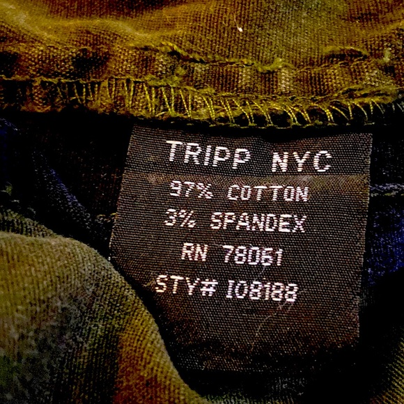 RARE 90’s VTG. TRIPP NYC GREEN & BLACK PLEATED MINI SKIRT W/STRAPS-LG~LIKE NEW - Picture 5 of 16